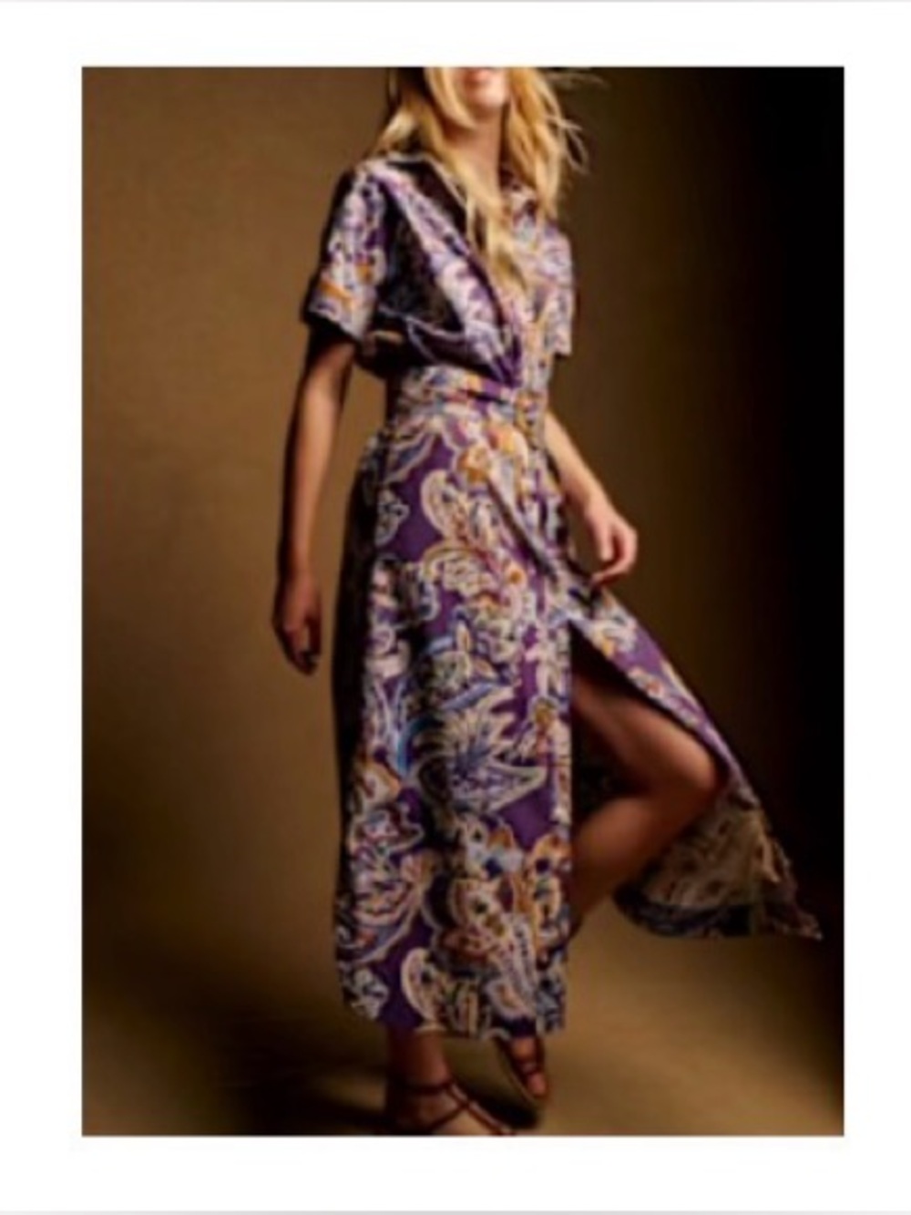 Sezane Dora Dress Purple Soffi Print - Size 4/36